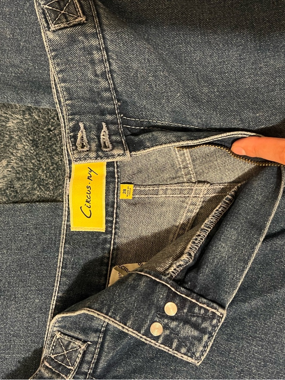 Women's Dark Blue Bootcut Jeans with Cargo Flap Detail - Picture 2 of 3